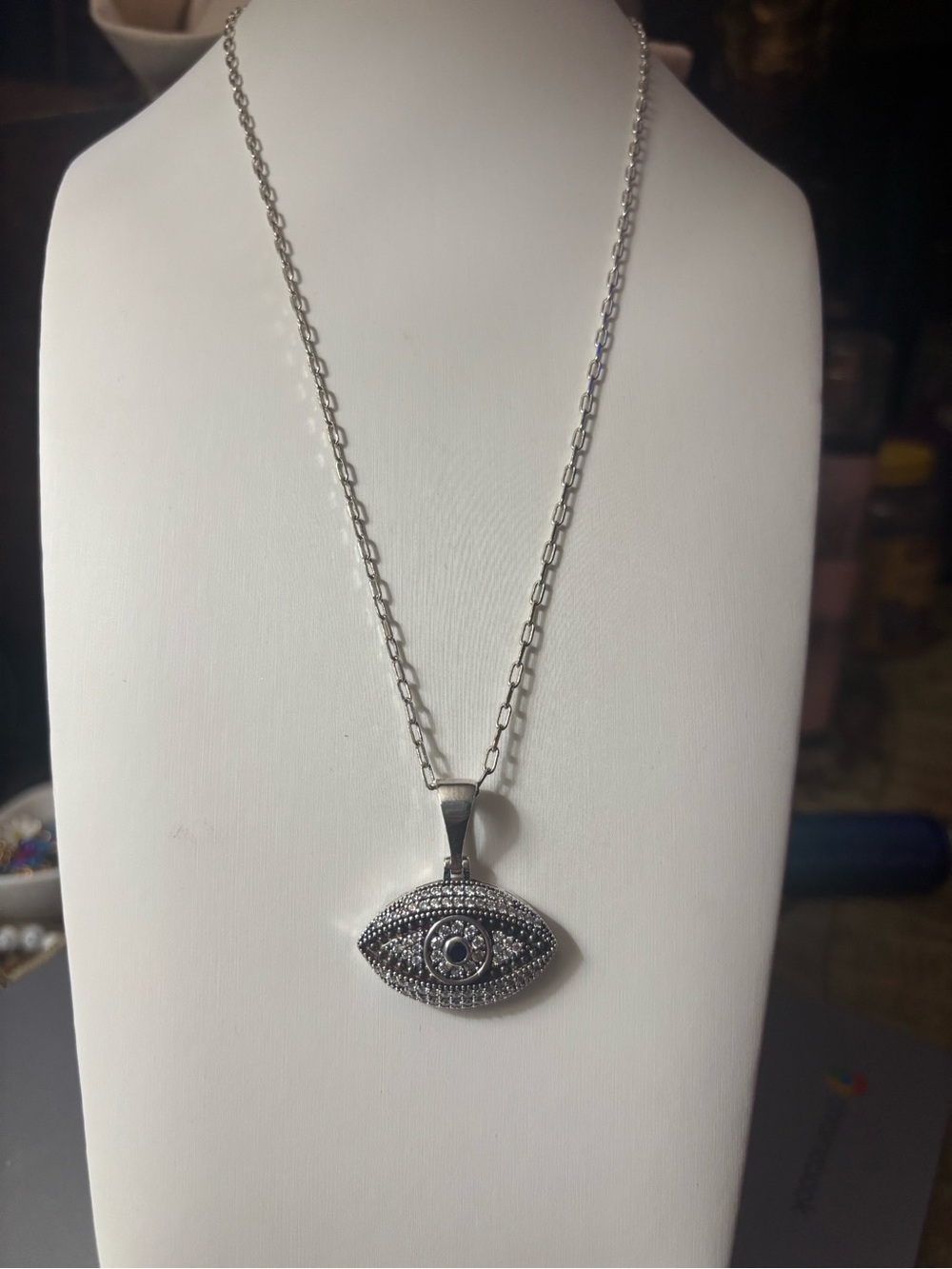 925 Sterling Silver Evil Eye Pendant Necklace - Protection Pendant
